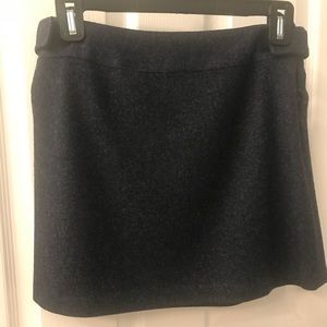 Navy Wool Mini Skirt